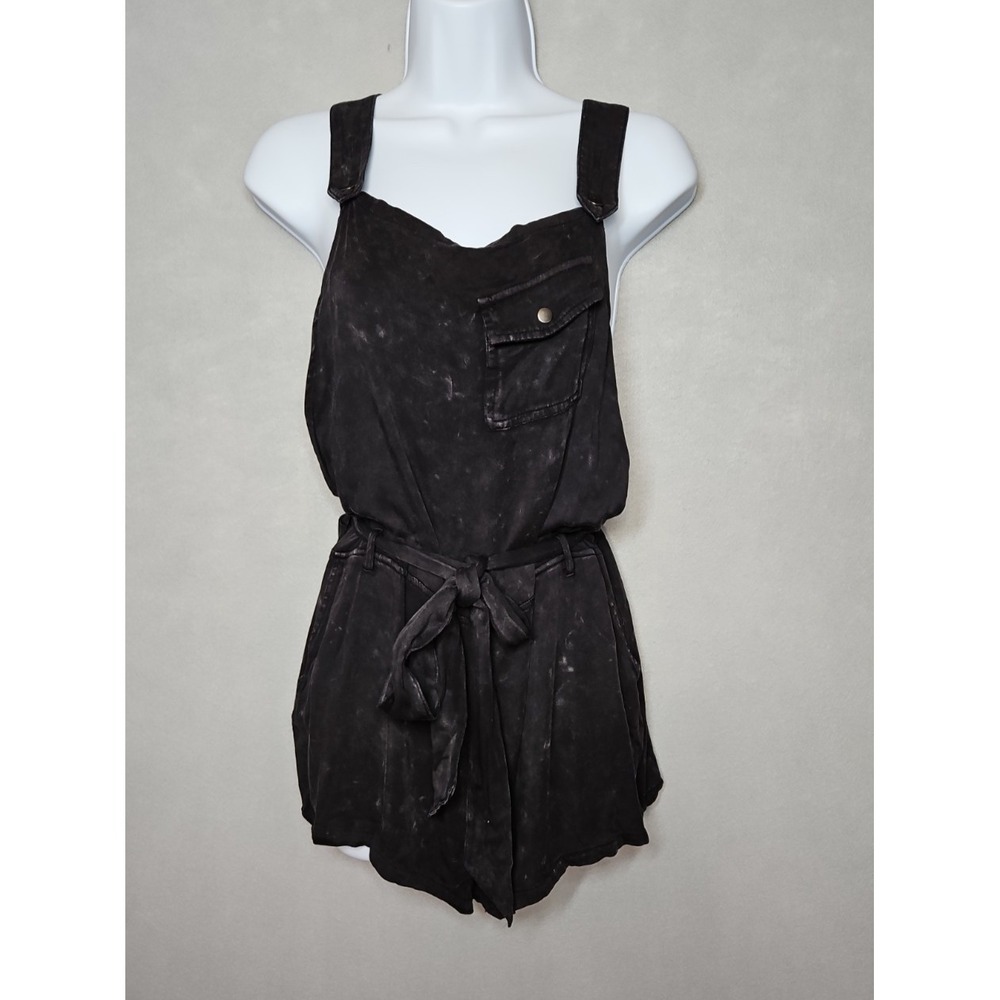 Chaser Womens Black Cloud‎ Wash Shortall Romper Size Large NWT